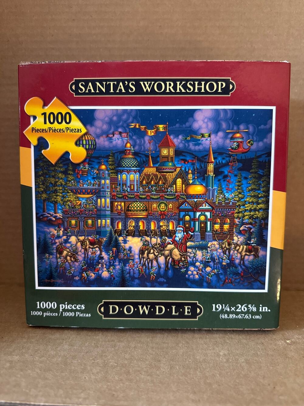 Dowdle Santas Workshop 1000 piece puzzle Christmas 19x26